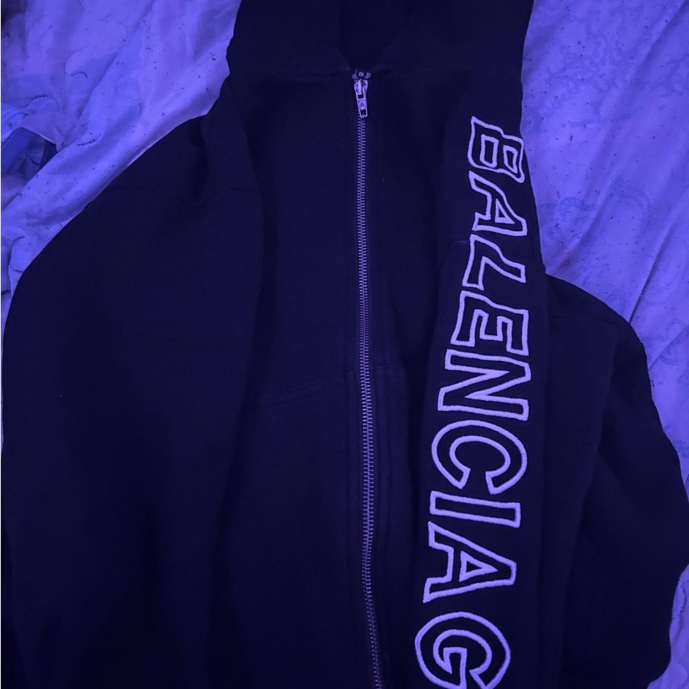 Balenciaga Black Hoodie with Bold Logo